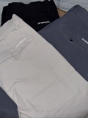 3 piece Men’s Chino Shorts — Gray, Charcoal & Black 32x19